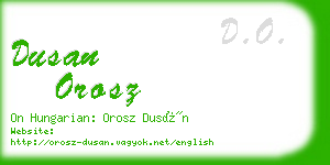 dusan orosz business card